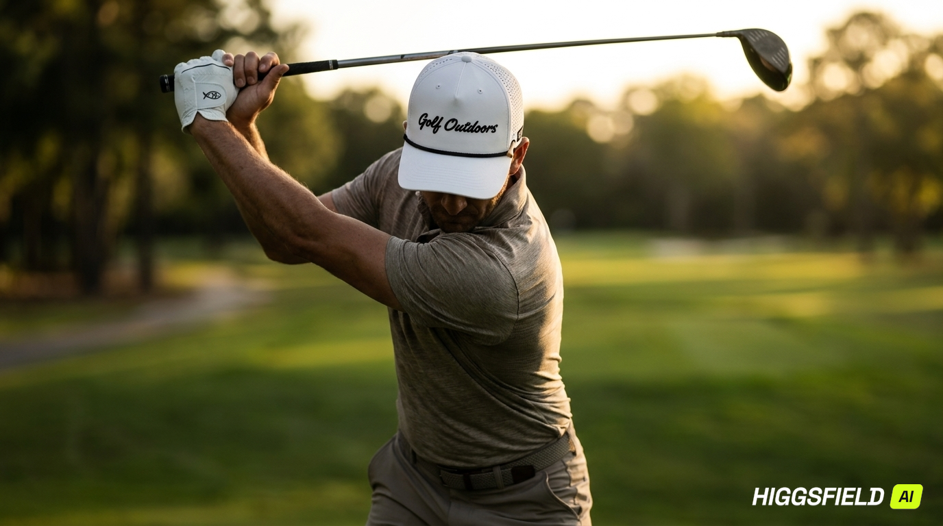 Golfer wearing Golf Outdoors Co. rope hat